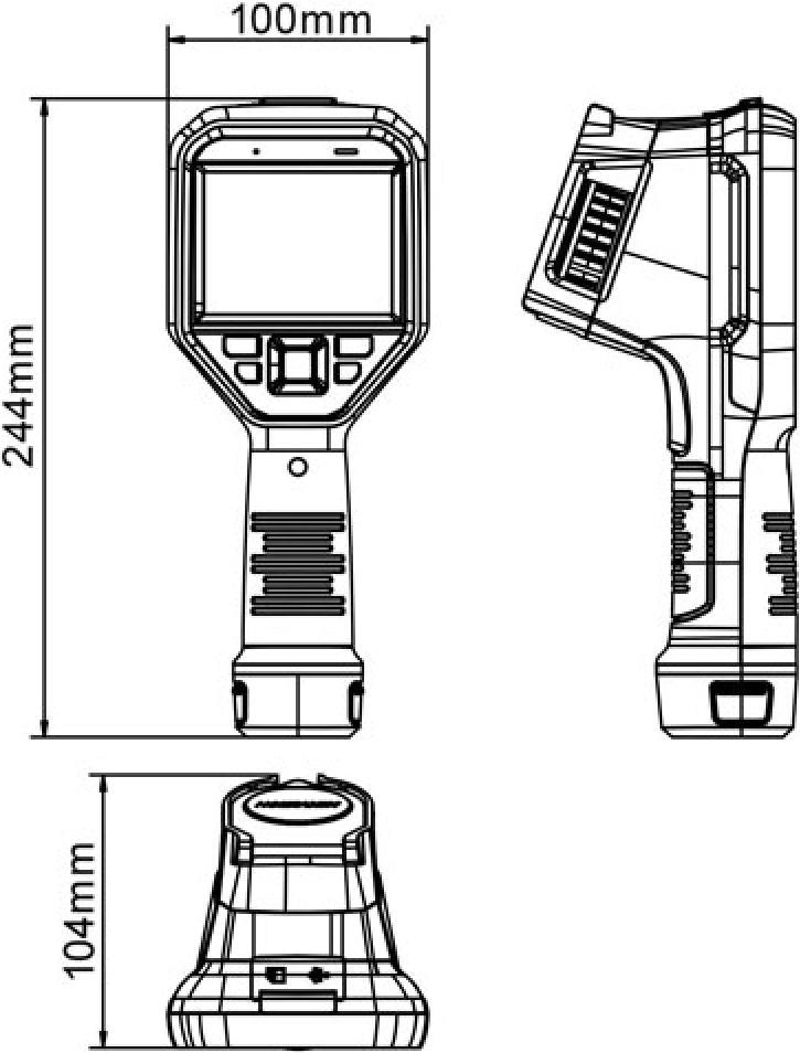 Hikmicro M11 Thermal Handheld Camera dimensions.